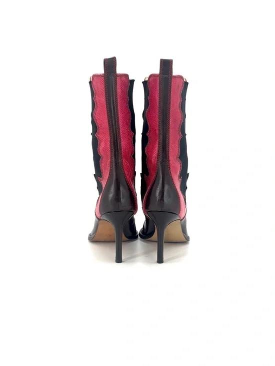 Vintage Dior John Galliano Red Snakeskin Chelsea Western Pointed Toe Boots 37 - Picture 3 of 10